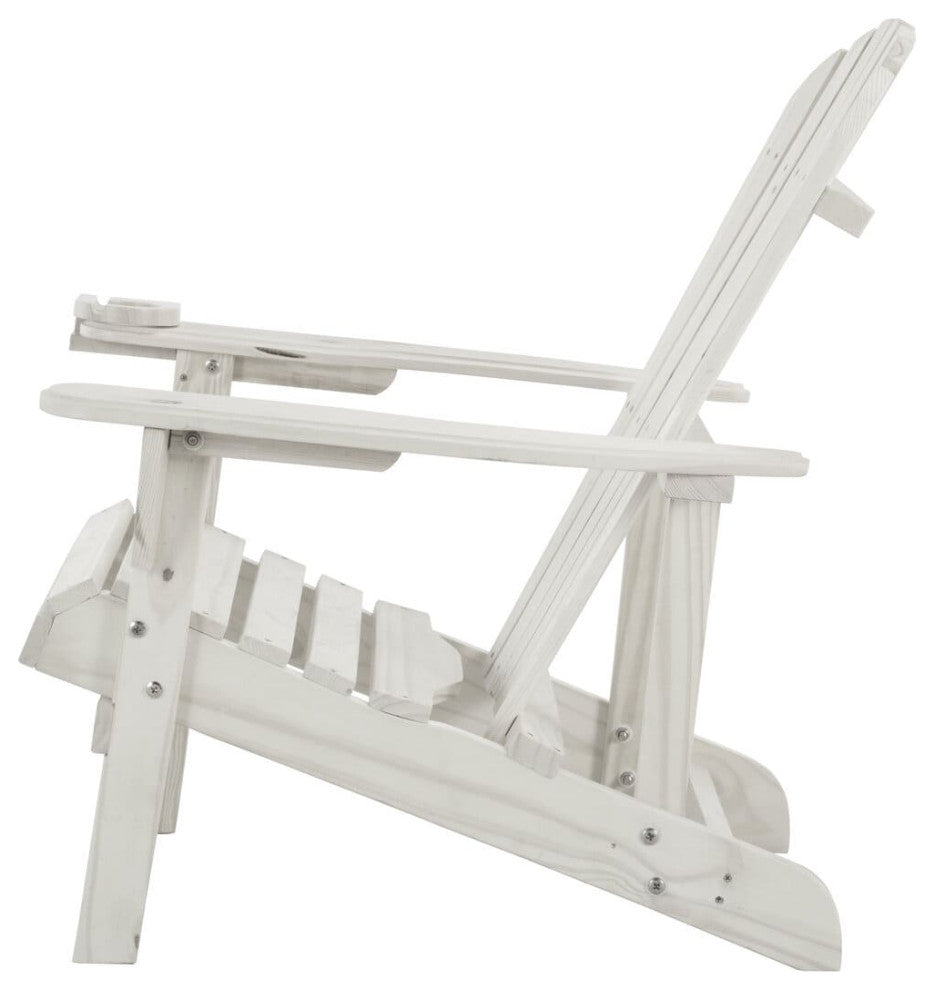 Earth Collection Adirondack Chair With phone and cup holder, White, Two Adironda