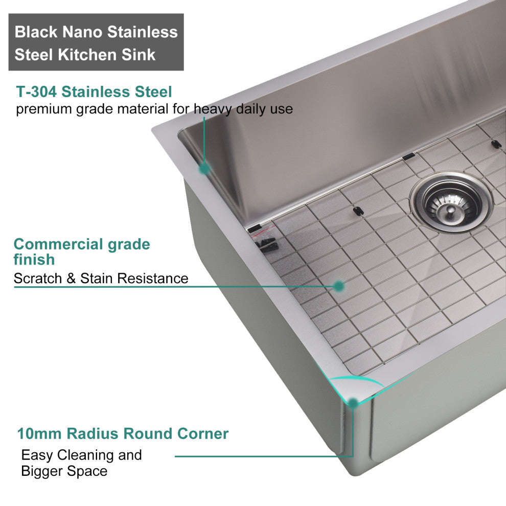 27" L X 18" W Undermount Stainless Steel Kitchen Sink