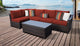 kathy ireland River Brook 6 Piece Wicker Patio Furniture Set, Cinnamon