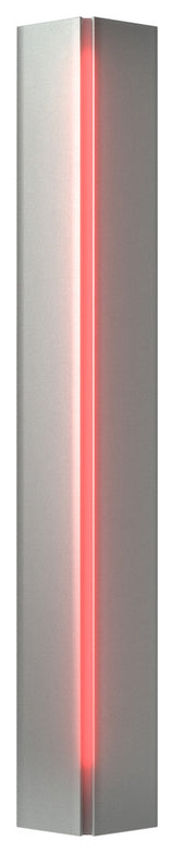 Gallery Small Sconce, Vintage Platinum Finish, Red Glass