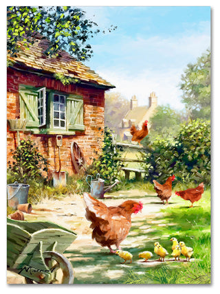 The Macneil Studio 'Chicken and Hens' Canvas Art, 47"x35"