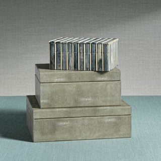 Molfeta Shagreen Leather Decorative Box, Small-9" X 7" X 4"