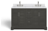 The Thalia Bathroom Vanity, Silver Gray, 54", Double Sink, Freestanding