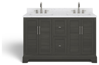 The Thalia Bathroom Vanity, Silver Gray, 54", Double Sink, Freestanding