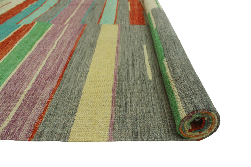 Winchester Kilim Waleed Gray/Beige Rug, 6'6x9'8