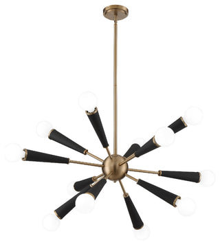 Crystorama Zodiac 12-Light Chandelier, Aged Brass