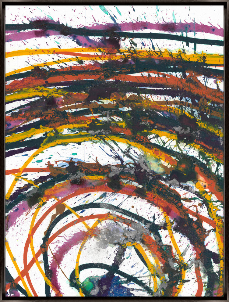 30x40 Couleurs Primaries III, Framed Artwork, Espresso
