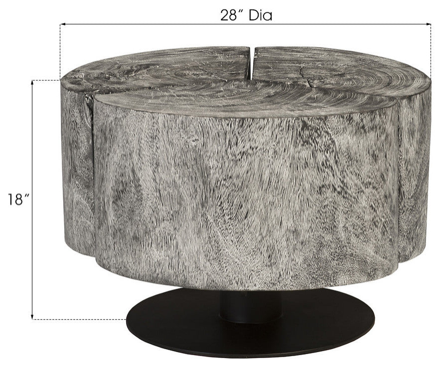 Clover Coffee Table, Chamcha Wood, Gray Stone
