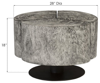 Clover Coffee Table, Chamcha Wood, Gray Stone
