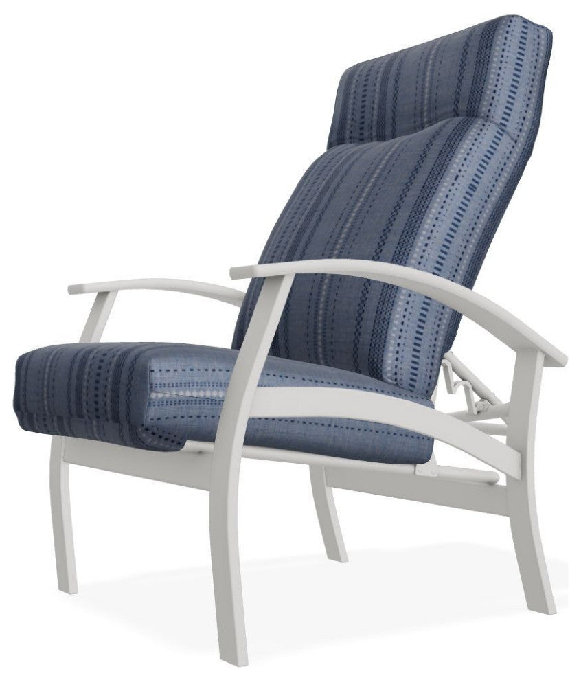 Belle Isle Cushion Outdoor Adjustable Back Chair, Copeland Chambray/Snow
