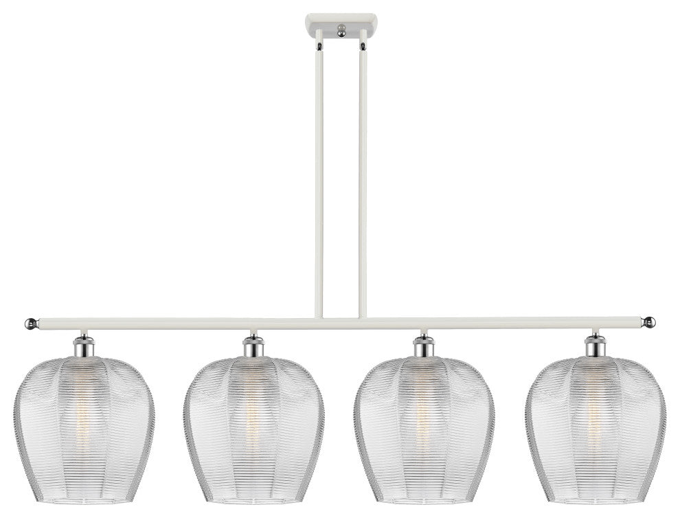 Innovations 516-4I-WPC-G462-12 4 Light Island Light, White, Polished Chrome