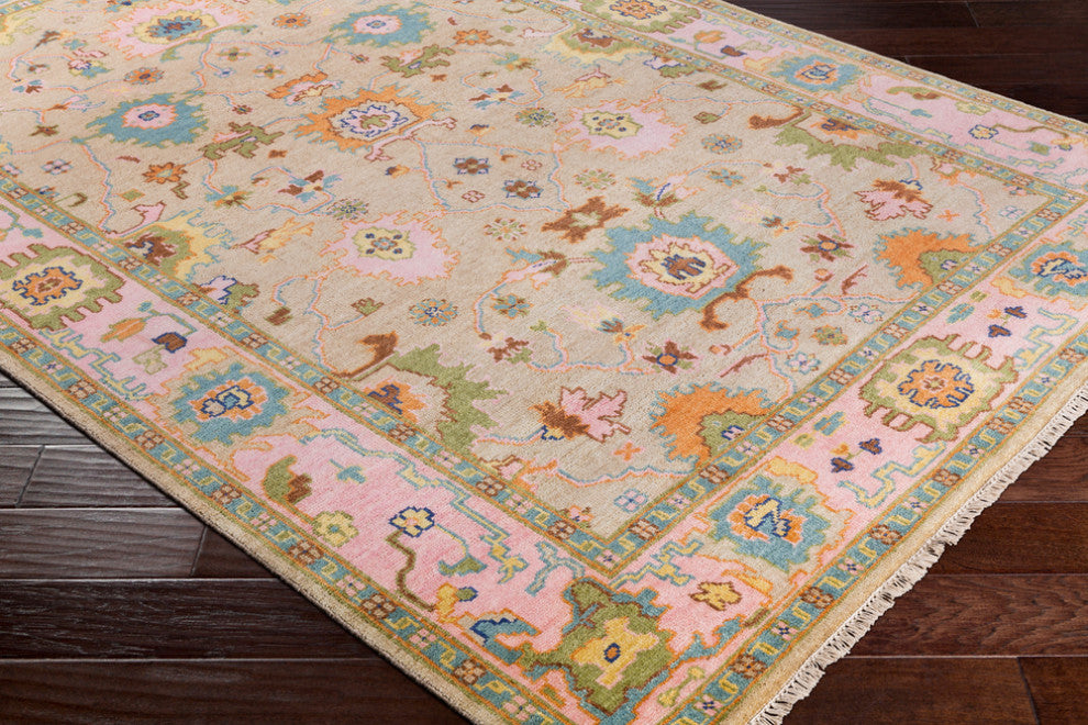 Surya Hillcrest HIL-9004 Traditional Area Rug, Tan, 2' x 3' Rectangle