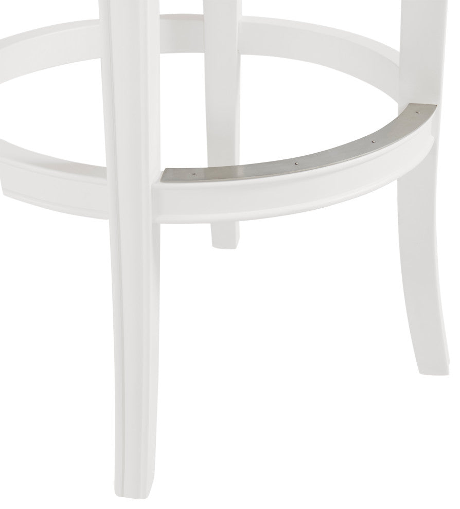 Hanover Swivel Bar Stool, White and Gray, Bar Height