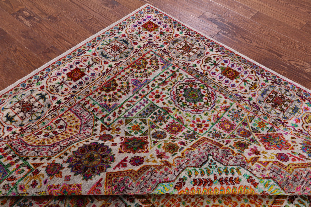 Wool & Silk Mamluk Handmade Rug 7' 9" X 9' 10" - Q13726