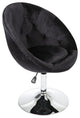 Antoinette Round Tufted Vanity Chair, Black Velvet