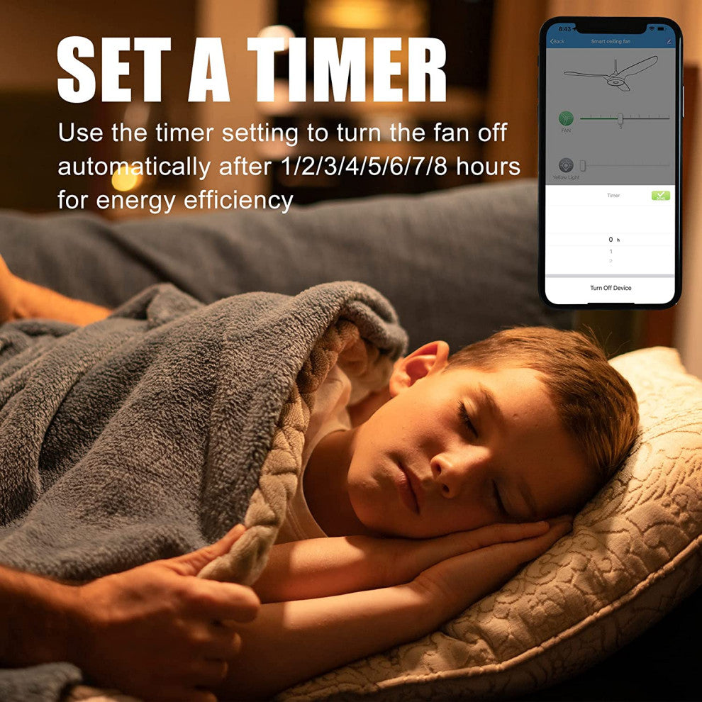 CARRO 52" Smart Voice Control Ceiling Fan With LED Lights and Remote, Black/Gold