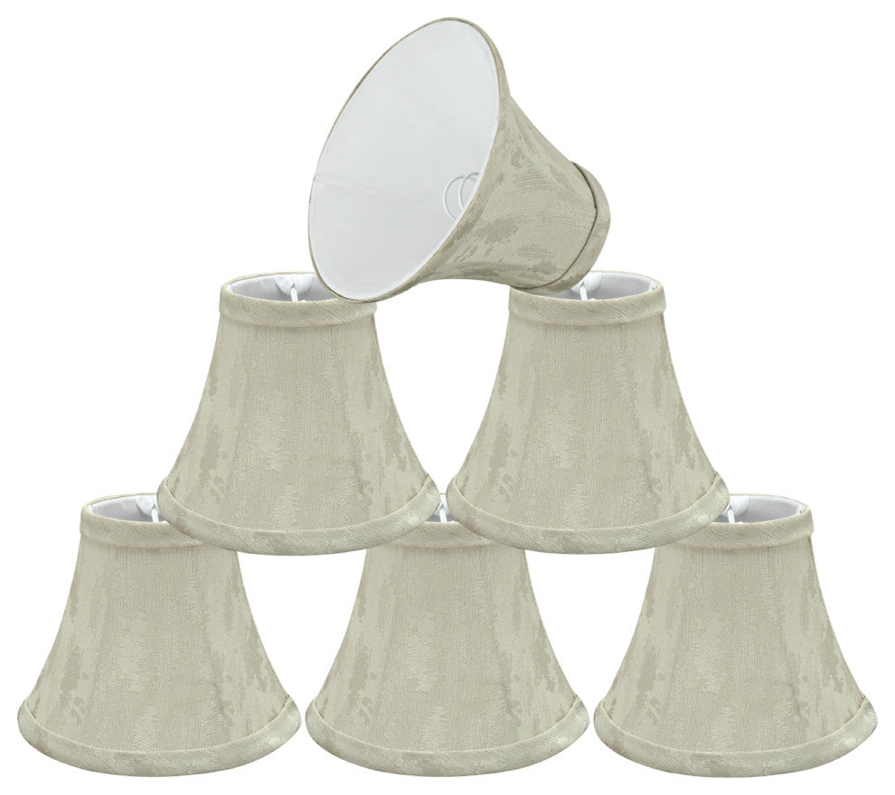 30010-6 Small Bell  Chandelier Clip On Lamp Shade Butter Creme 3"x6"x5"