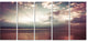Dark Sunset with Dramatic Sky, Large Seashore Canvas Print, 60"x28", 5 Panels