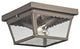 Springfield 2-Light Exterior Flush Mount, Antique Nickel, 10"x6"