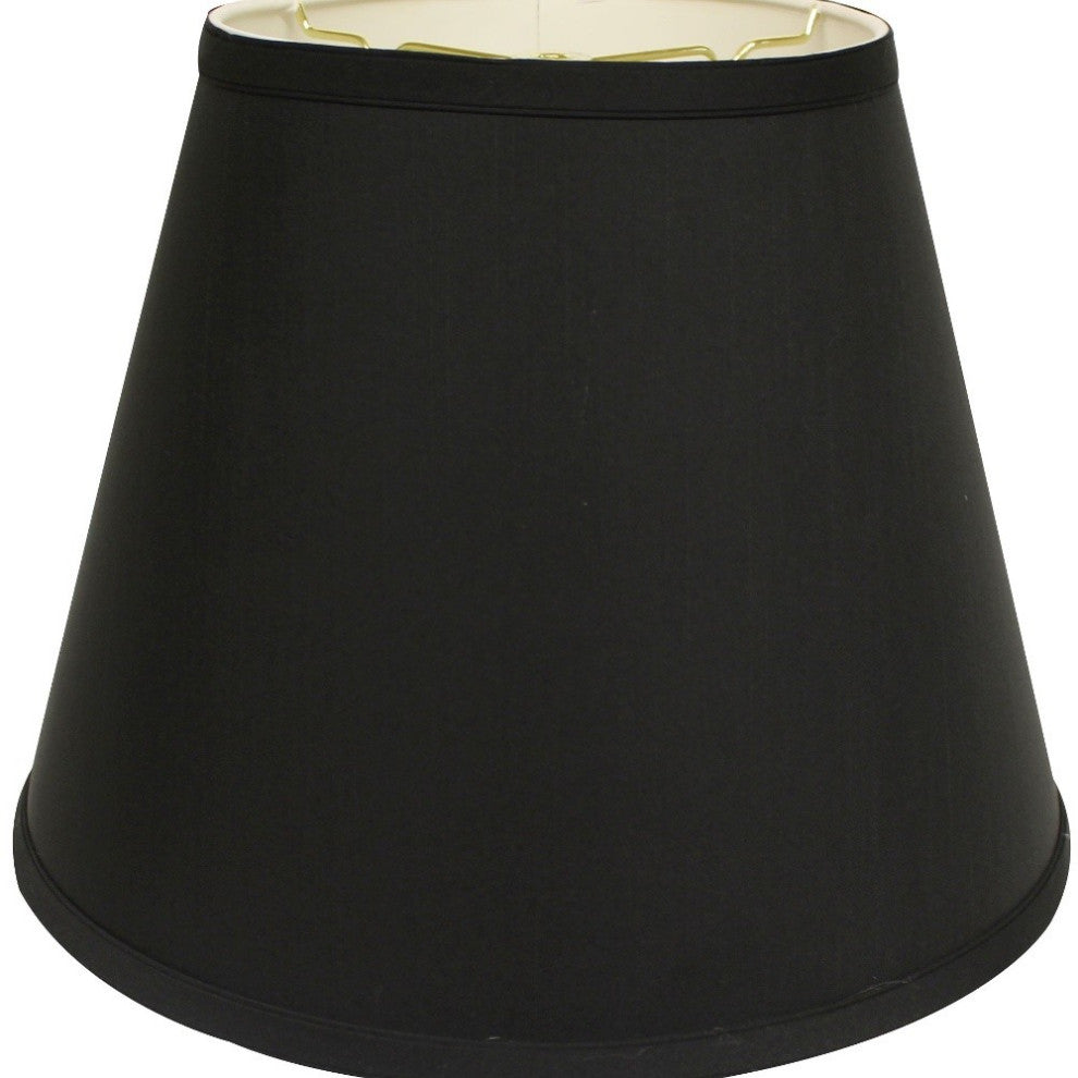 16" Black With White Empire Deep Slanted Shantung Lampshade