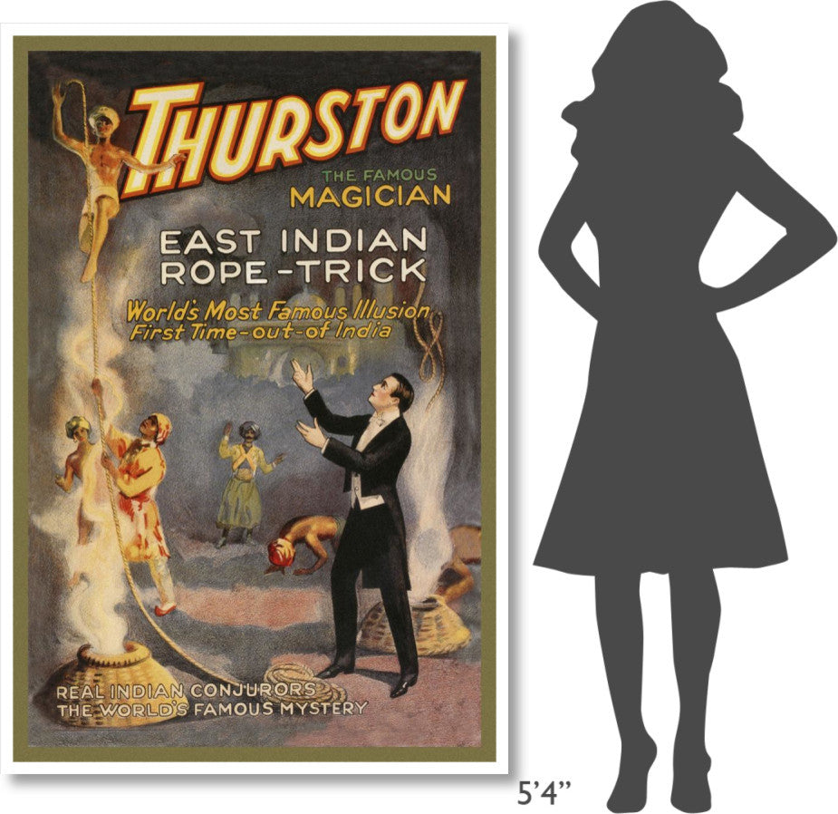 "Magicians: East Indian Rope Trick: Thurston the Famous Magician" Print, 42"x62"