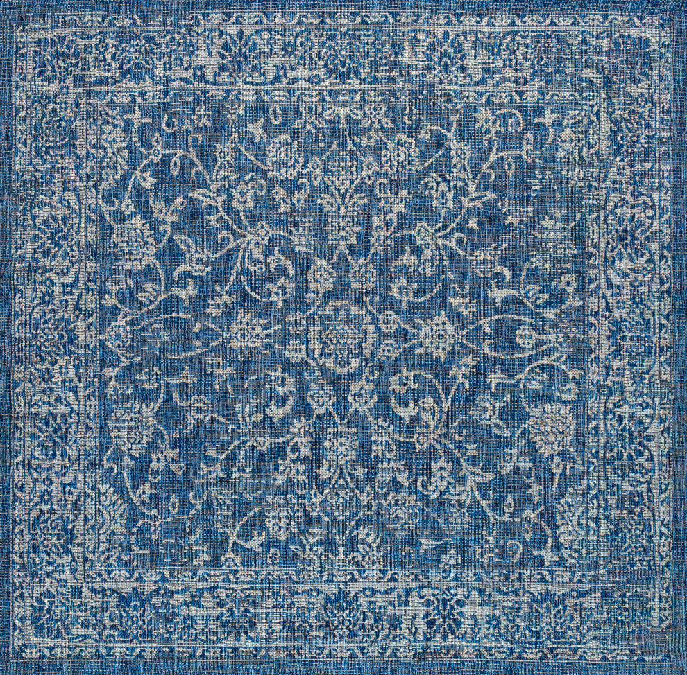 Tela Bohemian Textured Weave Floral Indoor/Outdoor Area Rug