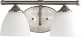 5150-2-65 Brooks Transitional Light Vanity, Satin Nickel With Satin Opal