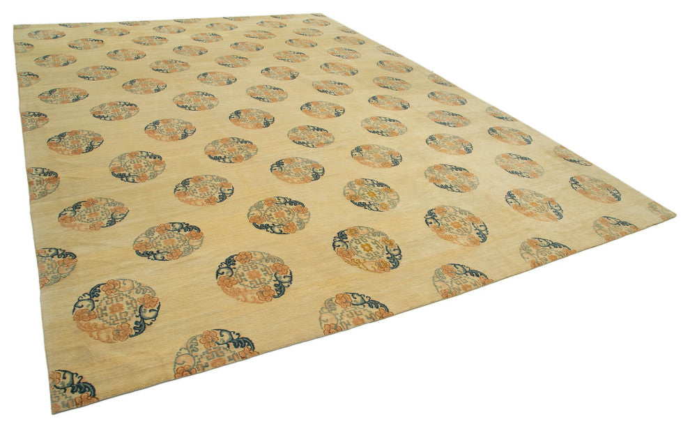 Rug N Carpet - Handmade Oriental 9' 11" x 13' 11" Decorative Oushak Area Rug