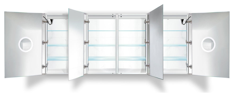 84x36 LLRR, Recessed Or Surface Mount Medicine Cabinet 12 Shelves, LED