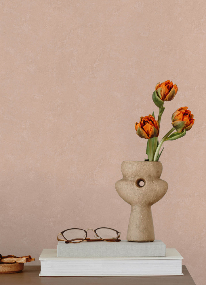 Mr. Kate Daphne Potter's Clay Peach Limewash Peel and Stick Wallpaper