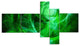 Green Stormy Sky Texture, Abstract Canvas art print, 60"x32", 5 panels