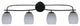 Cavella 4 Light Bath Bar, Matte Black Finish, 5" Gray Matrix Glass