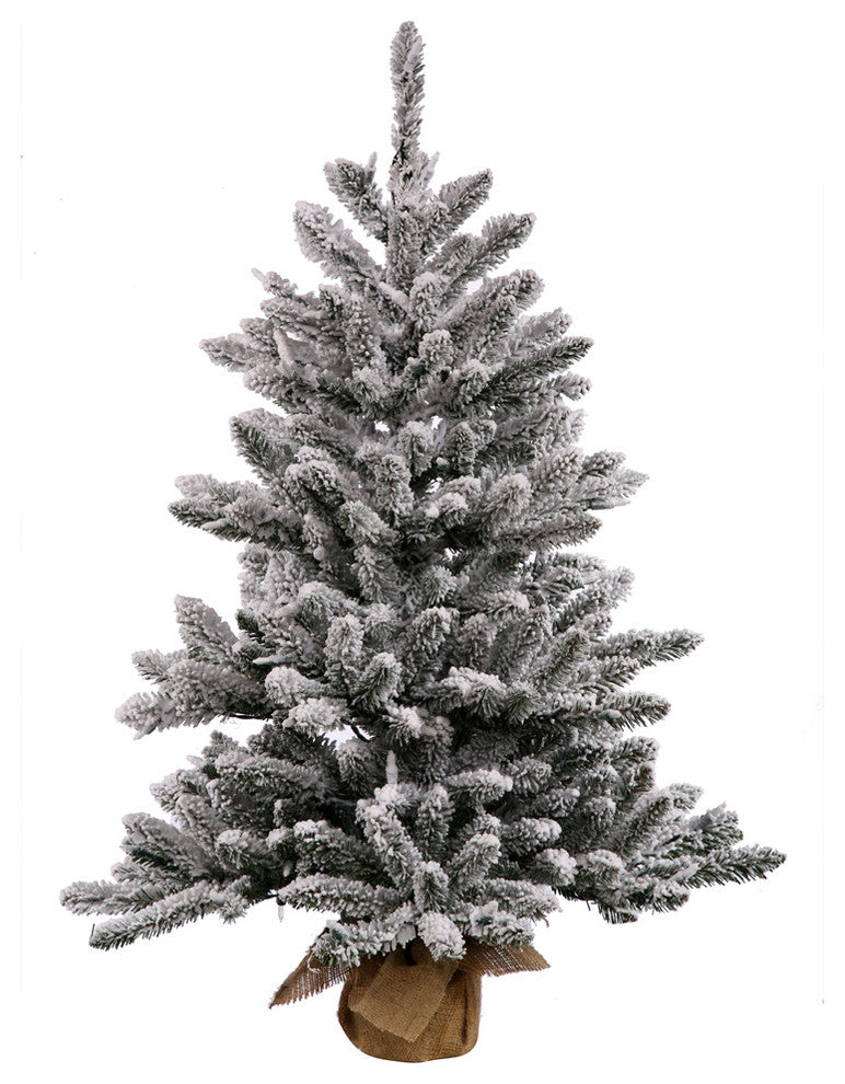 24" Flocked Anoka Pine W/Burlap Base 92T