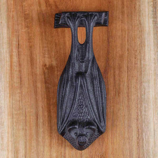 Black Cast Iron Bat Style Door Knocker 5" H x 2" W Renovators Supply