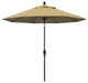9' Matted Black Collar Tilt Lift Fiberglass Rib Aluminum Umbrella, Olefin, Champagne