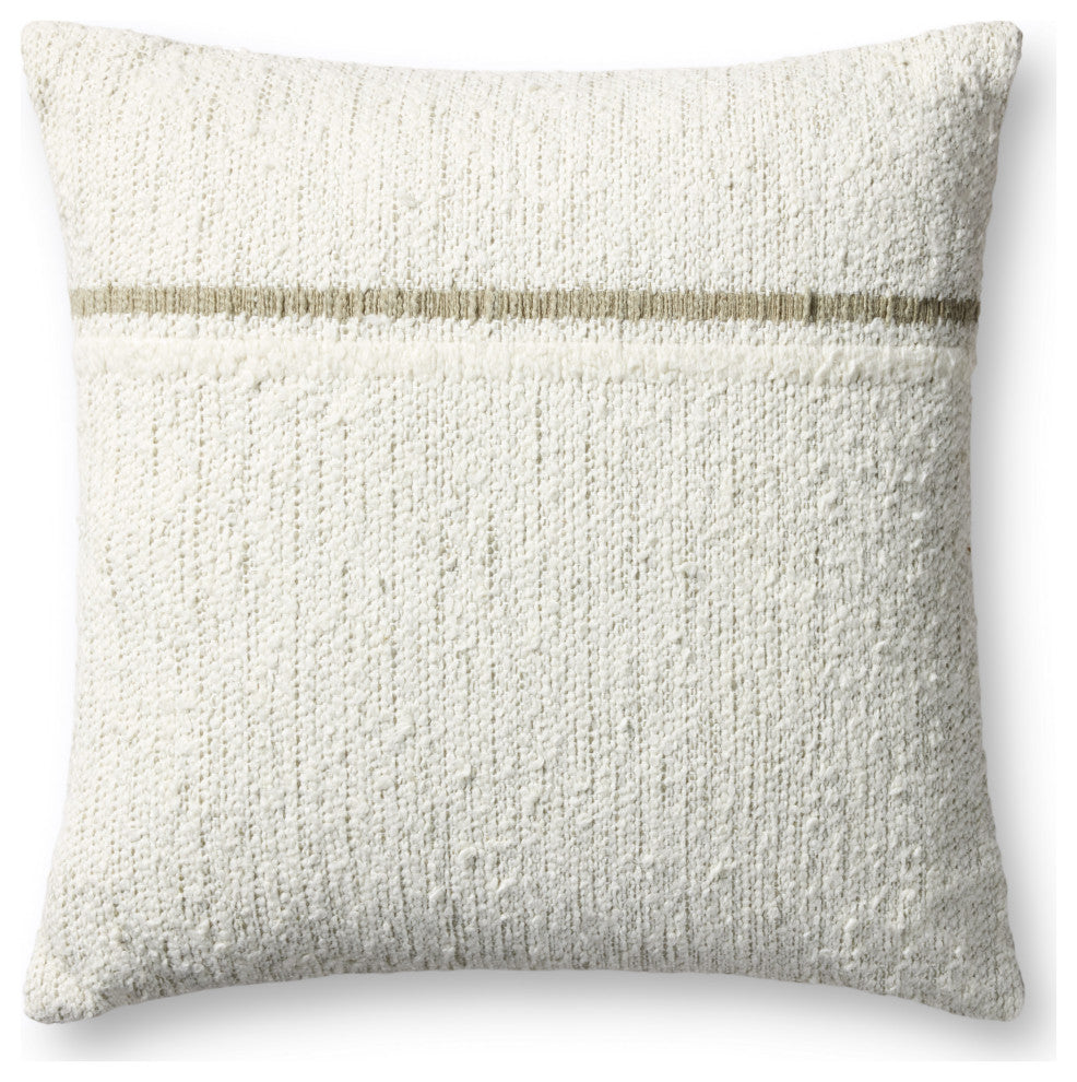 Loloi PLL0192 Ivory / Moss 22'' x 22'' Cover WithDown