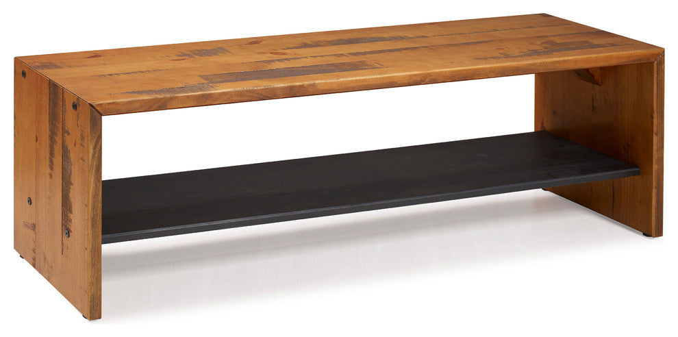 58" Solid Reclaimed Wood Entry Bench, Amber