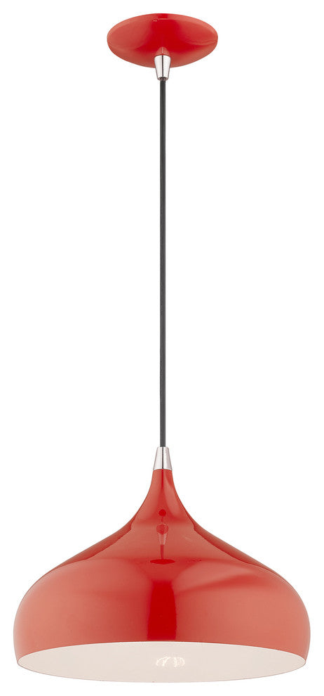 Livex Lighting Shiny Red 1-Light Mini Pendant