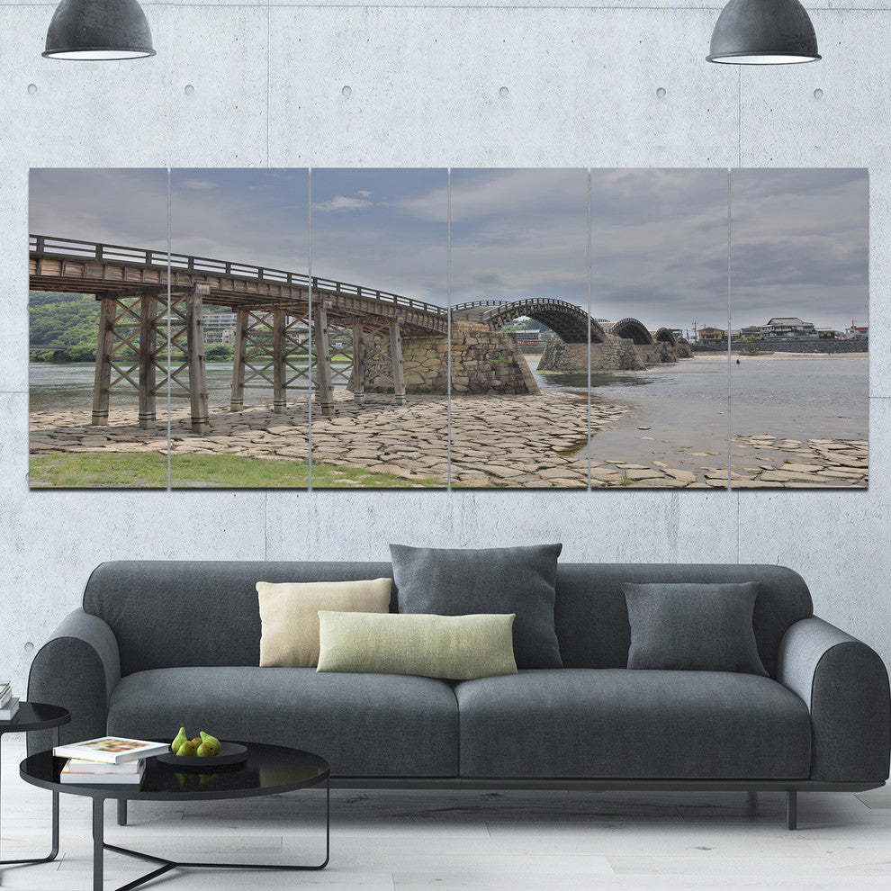 Kintai Bridge in Iwakuni Yamaguchi, Landscape Canvas Print, 70"x28", 6 Panels