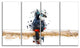 Toucan on the Branch, Animal Canvas Wall Art, 48"x28", 4 Panels