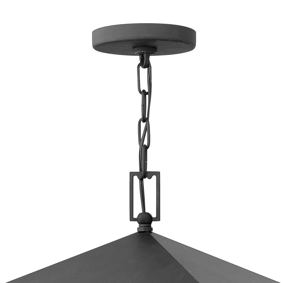 Hinkley Harbor Large Hanging Lantern, Satin Black