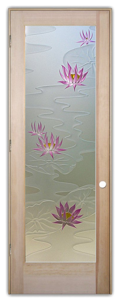 Interior Prehung Door or Interior Slab Door - Lily Pads & Lotus - Douglas...