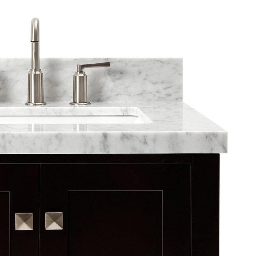 Cambridge 37" Bath Vanity With Marble Top With White Basin