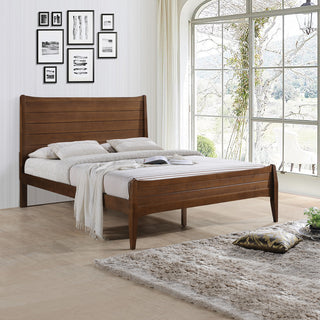 Agatha Rustic Wooden Queen Platform Bed, Walnut