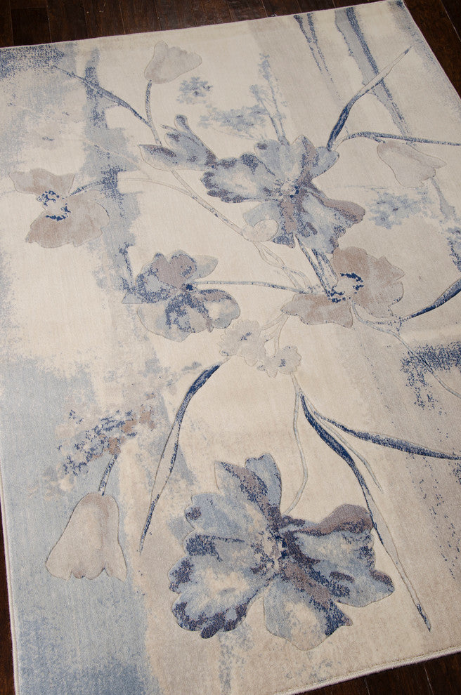 Nourison Somerset 3'6" x 5'6" Ivory/Blue Farmhouse Indoor Area Rug