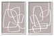Abstract Busy Line Minimal Boho Design Brown White,2pc, each 16 x 20