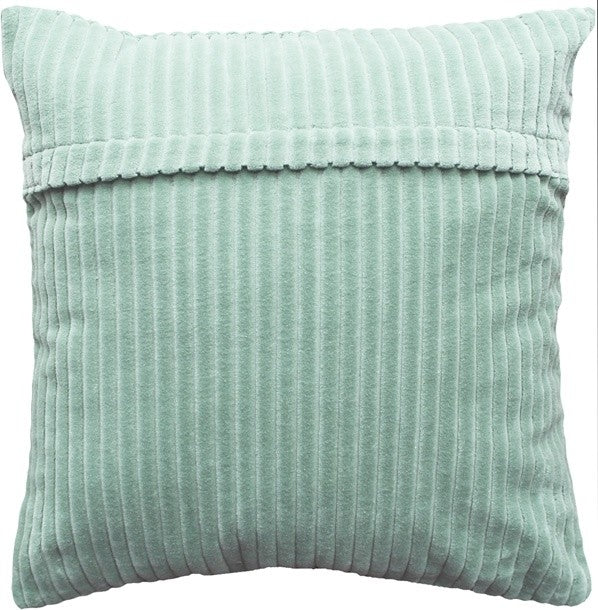 Pillow Decor - Cotton Corduroy Aqua Green Throw Pillow 16x16