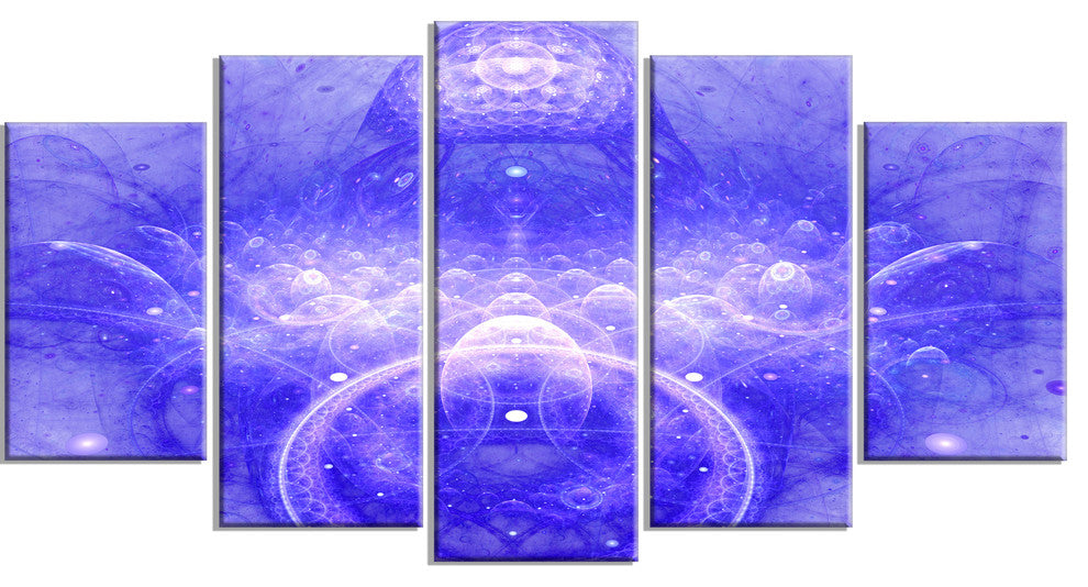 Infinite Blue Boundaries of World, Floral Canvas Art Print, 60"x32", 5 Panels