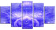 Infinite Blue Boundaries of World, Floral Canvas Art Print, 60"x32", 5 Panels