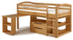 Addison Junior Loft with Storage Drawers and Bookshelf, Cinnamon
